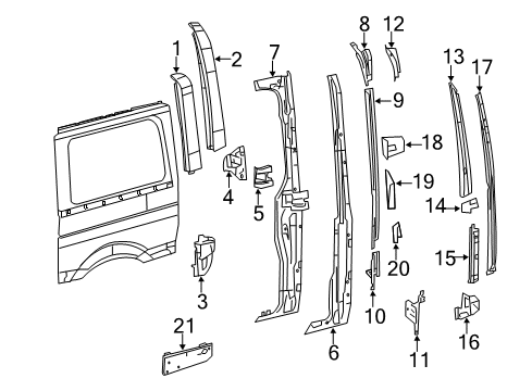 2013 Mercedes-Benz Sprinter 2500 C-PILLAR Diagram for 906-630-12-13