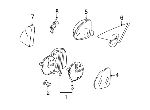 2007 Mercedes-Benz CL550 Mirrors Diagram