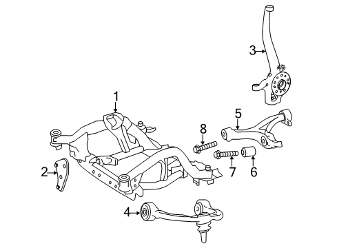 2012 Mercedes-Benz R350 Front Suspension Components Diagram