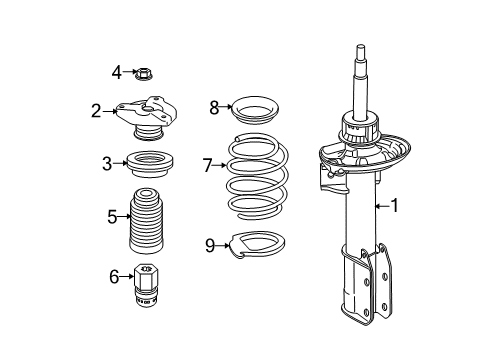 2013 Mercedes-Benz GLK350 Struts & Components Diagram
