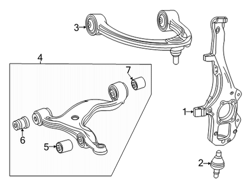 2021 Mercedes-Benz GLE53 AMG SUV Front Suspension Components