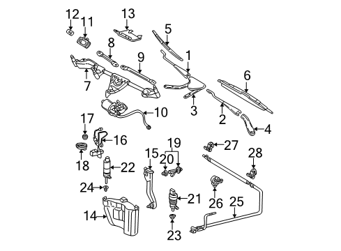 2004 Mercedes-Benz C240 Wiper & Washer Components