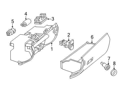 2013 Mercedes-Benz E400 Glove Box Diagram