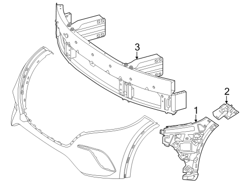 2025 Mercedes-Benz EQS 450+ SUV Bumper & Components - Front Diagram 4