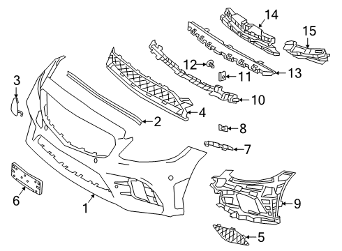 2019 Mercedes-Benz C300 Cover Support Diagram for 205-885-57-01