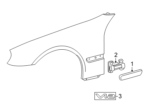 2002 Mercedes-Benz CL500 Exterior Trim - Fender Diagram