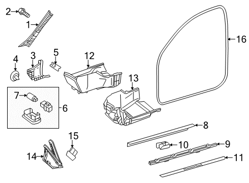2012 Mercedes-Benz C250 Interior Trim - Pillars Diagram
