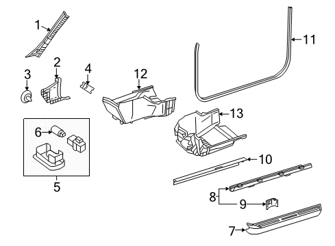 2016 Mercedes-Benz E400 Interior Trim - Pillars Diagram