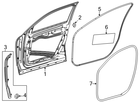 2020 Mercedes-Benz GLB250 Door & Components Diagram