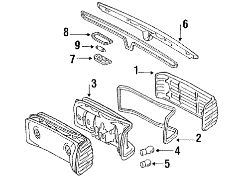 1991 Mercedes-Benz 350SD License Lamps Diagram