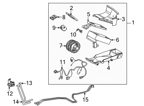2000 Mercedes-Benz S430 A/C Evaporator & Heater Components Diagram