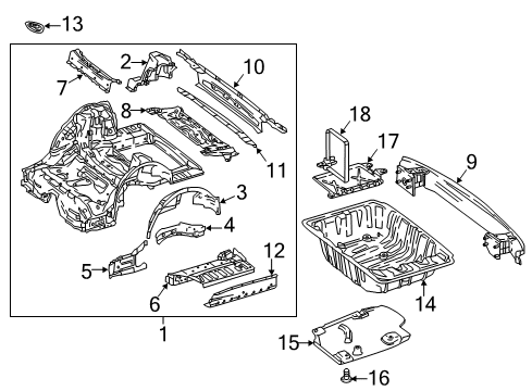 2019 Mercedes-Benz E53 AMG Rear Floor & Rails Diagram 3