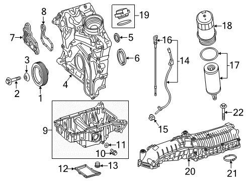 2019 Mercedes-Benz GLC43 AMG Engine Parts Diagram