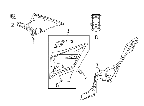 2014 Mercedes-Benz E350 Interior Trim - Quarter Panels Diagram