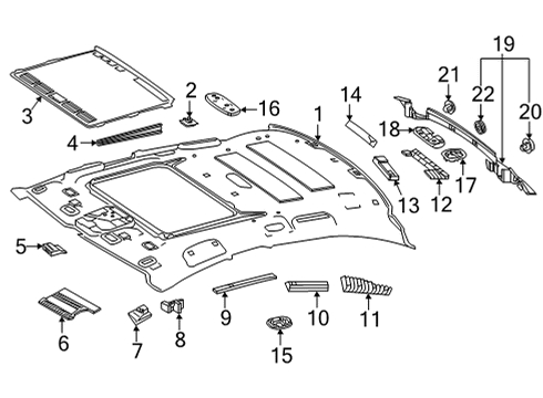 2022 Mercedes-Benz AMG GT 53 Interior Trim - Roof Diagram 2