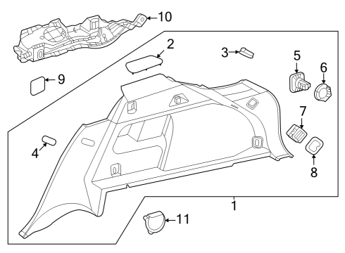 2024 Mercedes-Benz EQS 450 SUV Interior Trim - Quarter Panels Diagram 2