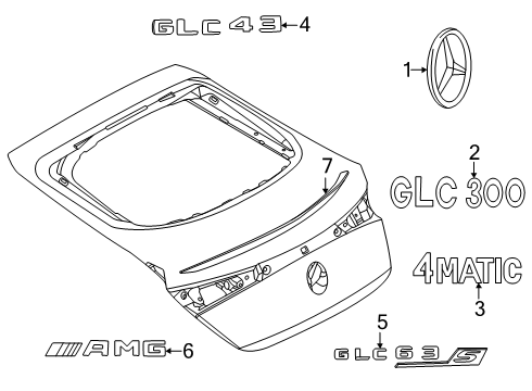 2025 Mercedes-Benz GLC63 AMG S E Performance Exterior Trim - Lift Gate