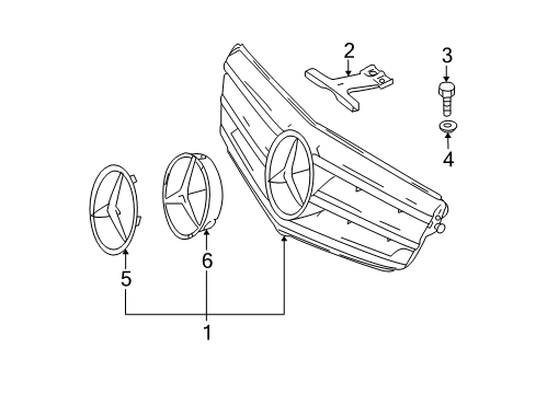 2008 Mercedes-Benz C300 Grille & Components Diagram 2