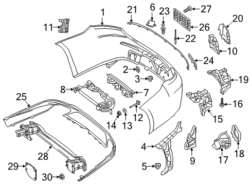2019 Mercedes-Benz E53 AMG Bumper & Components - Rear Diagram 2