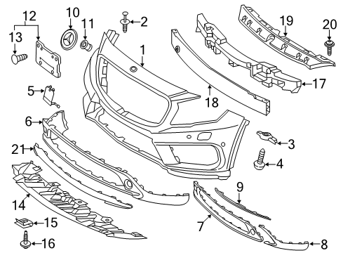 2017 Mercedes-Benz GLA250 Bumper & Components - Front Diagram 2