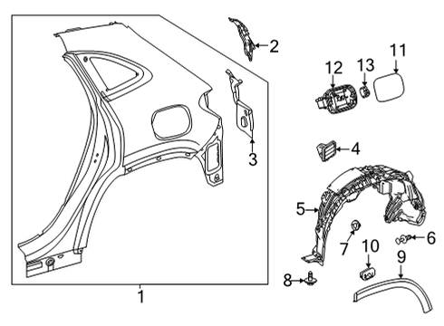 2025 Mercedes-Benz GLA250 Quarter Panel & Components