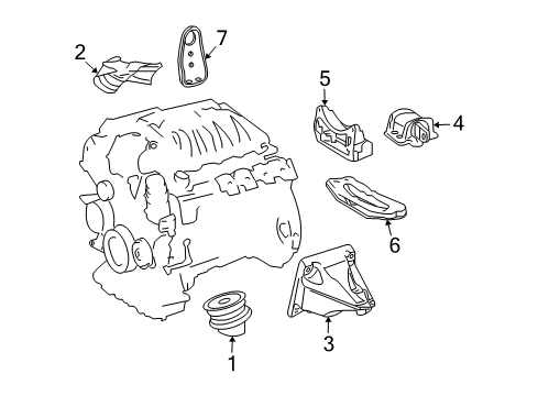 2011 Mercedes-Benz E550 Engine & Trans Mounting Diagram