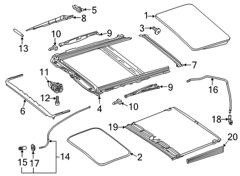 2021 Mercedes-Benz E63 AMG S Sunroof Diagram 3