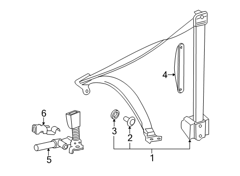 2003 Mercedes-Benz C230 Rear Seat Belts Diagram