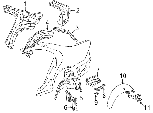 2004 Mercedes-Benz S500 Inner Structure - Quarter Panel