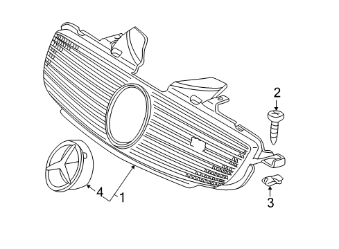 1998 Mercedes-Benz SLK230 Grille & Components Diagram