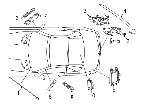 2014 Mercedes-Benz SL550 Antenna & Radio Diagram