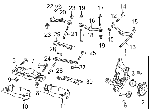 2011 Mercedes-Benz E350 Rear Suspension Components Diagram
