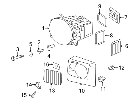 2024 Mercedes-Benz G550 Headlamp Components Diagram