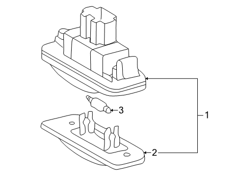 2002 Mercedes-Benz C230 License Lamp Diagram for 203-820-07-56-64