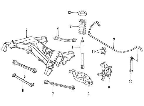 1988 Mercedes-Benz 260E Lower Control Arm - Rear Diagram