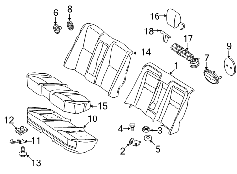 2013 Mercedes-Benz S400 Seat Back Pad Lower Bracket Diagram for 221-920-03-14