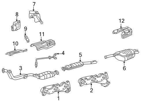 1994 Mercedes-Benz C280 Exhaust Components Diagram