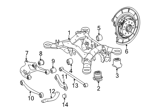 2012 Mercedes-Benz R350 Rear Suspension Components Diagram