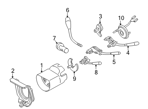 2005 Mercedes-Benz SL600 Upper Steering Column Diagram
