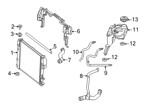 2011 Mercedes-Benz S63 AMG Radiator & Components Diagram