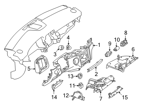 2013 Mercedes-Benz CLS550 Instrument Panel Diagram