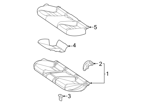 2024 Mercedes-Benz AMG GT 43 Rear Seat Components Diagram 2