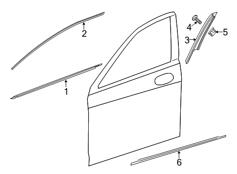 2015 Mercedes-Benz S550 Exterior Trim - Front Door Diagram
