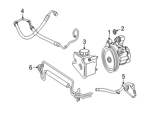 2008 Mercedes-Benz CLS550 P/S Pump & Hoses Diagram 2