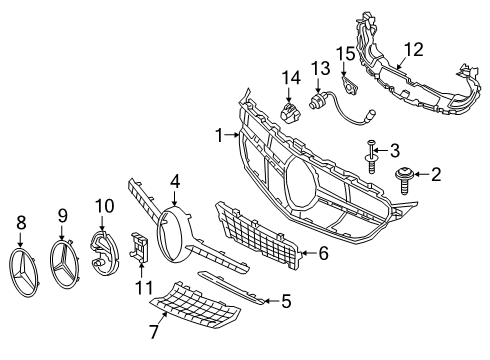 2023 Mercedes-Benz C300 Grille & Components Diagram 2