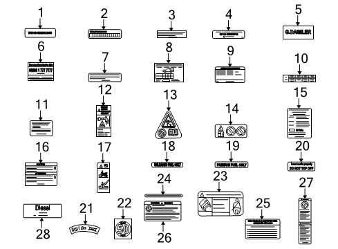 2008 Mercedes-Benz ML350 Information Labels Diagram