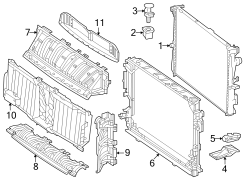 2024 Mercedes-Benz EQE SUV AMG Radiator & Components Diagram 2