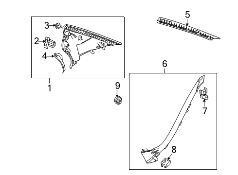 2010 Mercedes-Benz E550 Interior Trim - Quarter Panels Diagram 2