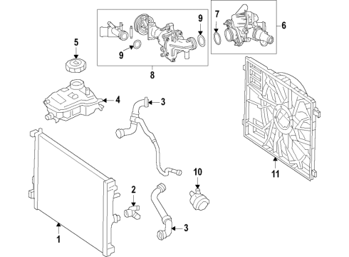 2021 Mercedes-Benz GLA35 AMG Radiator & Components Diagram