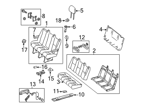 2010 Mercedes-Benz Sprinter 2500 Rear Seat Components Diagram 2